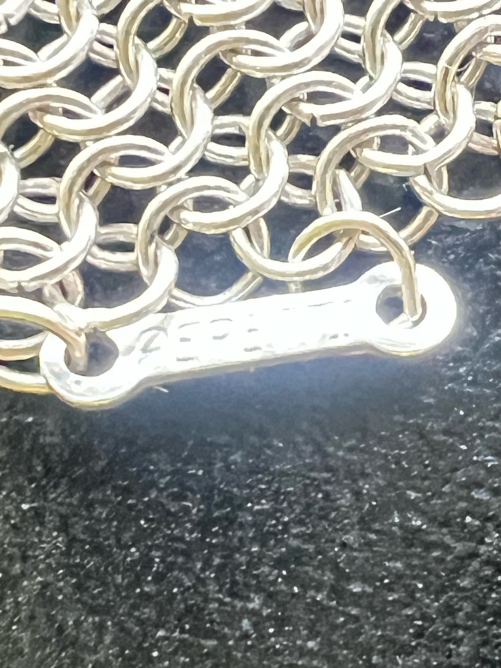 Elsa Peretti for Tiffany Sterling Silver Chainmail Necklace with Tiffany Pouch - Picture 6 of 6